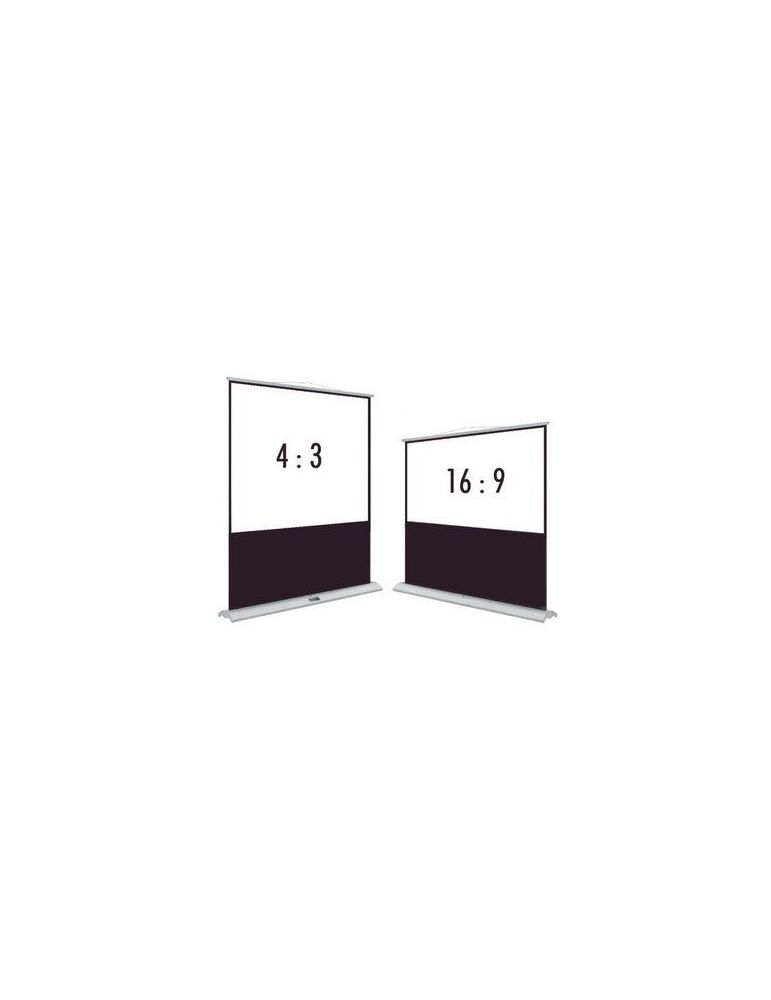 Ecran portable ORAY FLY Duo Mobile - Toile Recto-Verso blanc mat avec cadre noir et extra-drop - Format 4/3 et 16/9 - 132x176 -